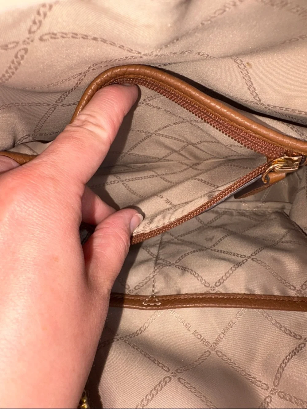 Michael Kors Cognac Pebbled Leather Mini Backpack - Picture 7 of 8